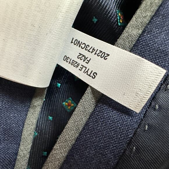 J.Crew Ludlow Slim Fit Suit Jacket Italian Loro Piana Wool Deep Pacific 39R NWT - Picture 14 of 16